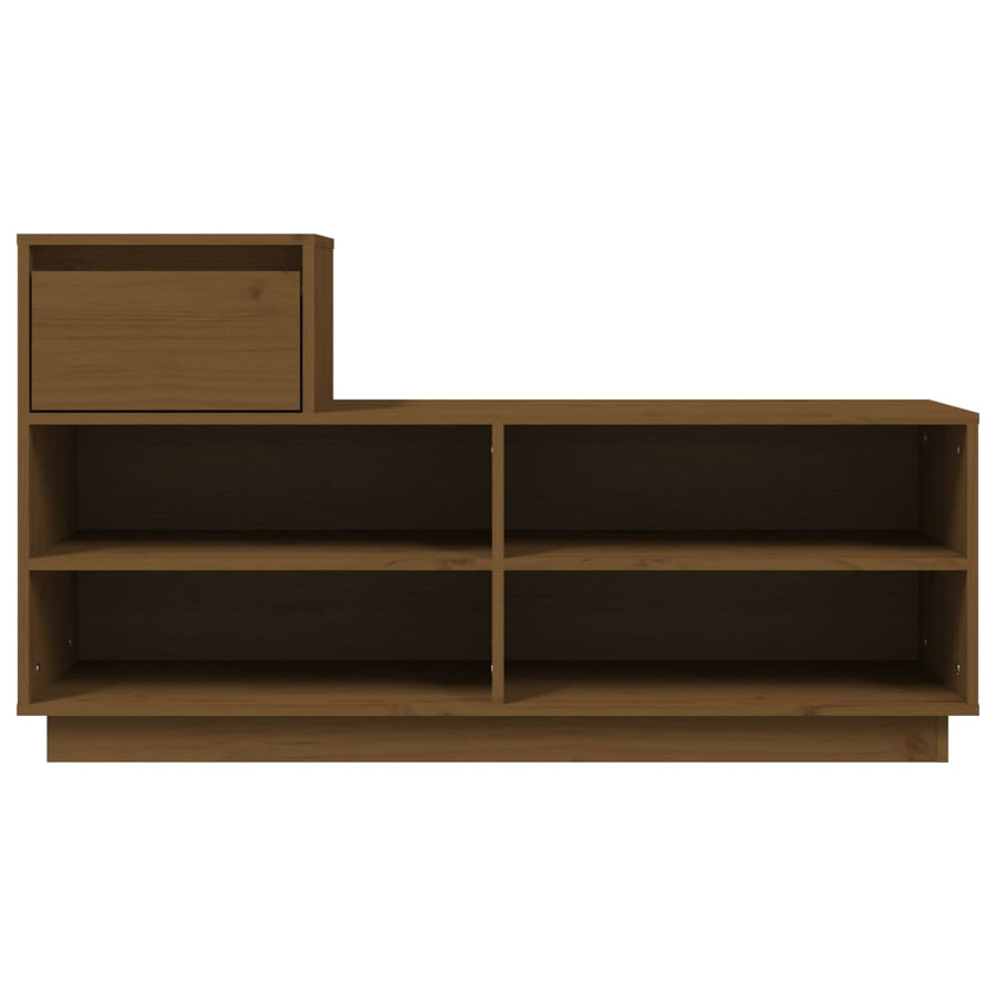 Schoenenkast 0X34X6 Cm Massief Grenenhout Honingbruin