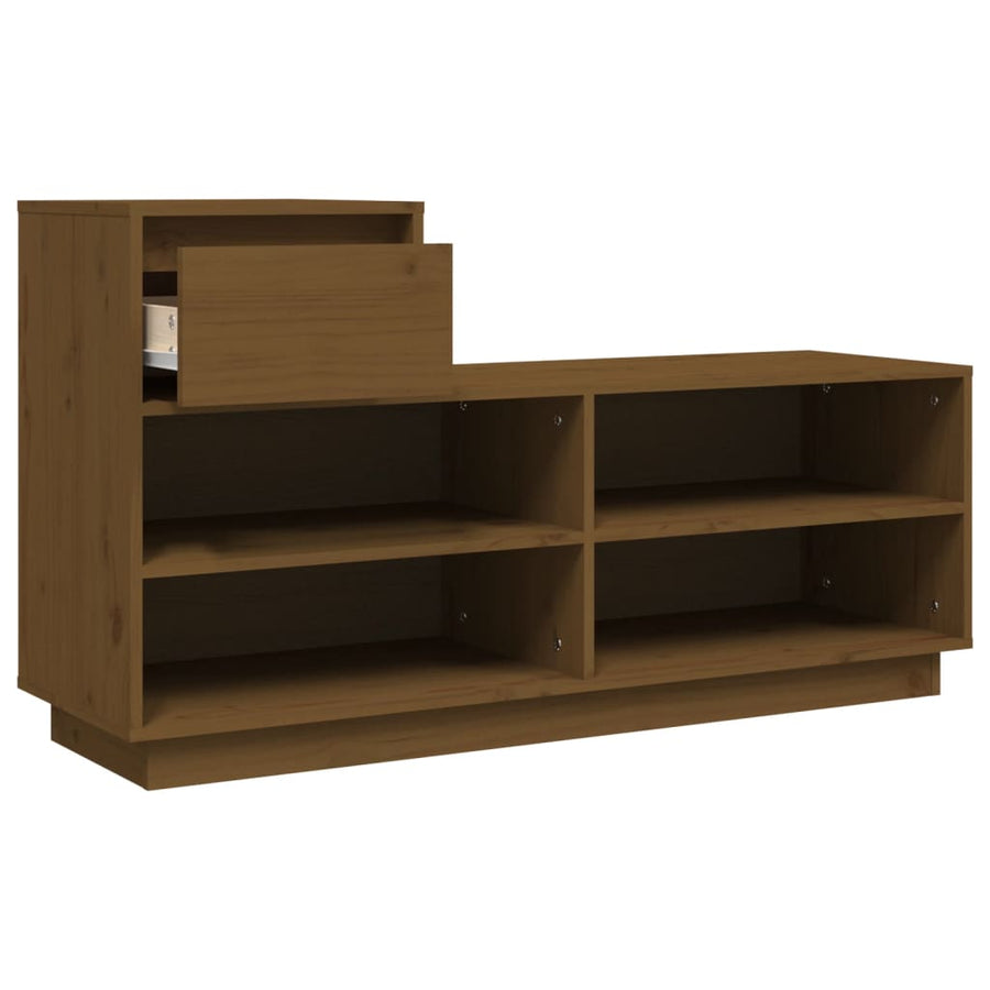 Schoenenkast 0X34X6 Cm Massief Grenenhout Honingbruin