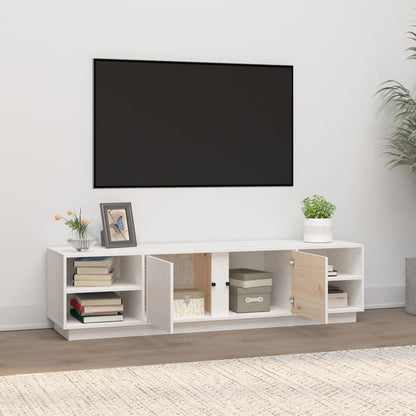 Tv-Meubel 56X40X40 Cm Massief Grenenhout Wit