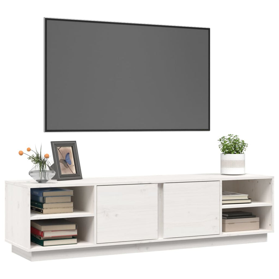 Tv-Meubel 56X40X40 Cm Massief Grenenhout Wit