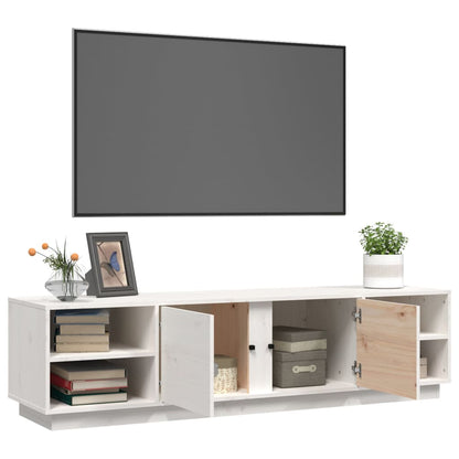 Tv-Meubel 56X40X40 Cm Massief Grenenhout Wit