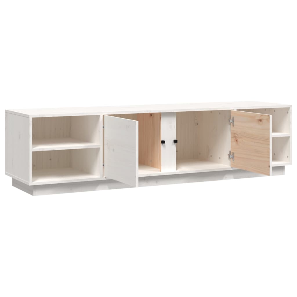 Tv-Meubel 56X40X40 Cm Massief Grenenhout Wit