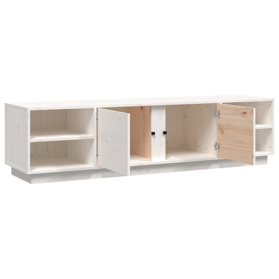 Tv-Meubel 56X40X40 Cm Massief Grenenhout Wit