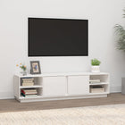 TV cabinet 156x40x40 cm solid pine wood white