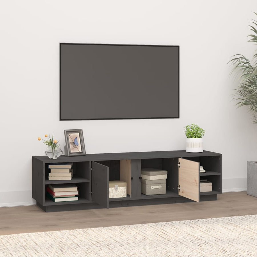 Tv-Meubel 56X40X40 Cm Massief Grenenhout Grijs