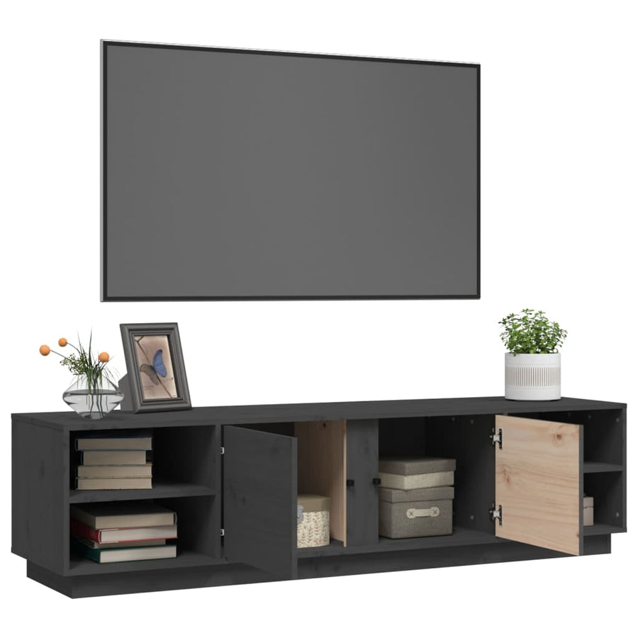 Tv-Meubel 56X40X40 Cm Massief Grenenhout Grijs