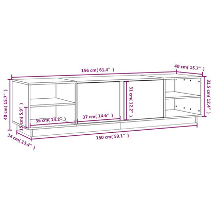 Tv-Meubel 56X40X40 Cm Massief Grenenhout Grijs
