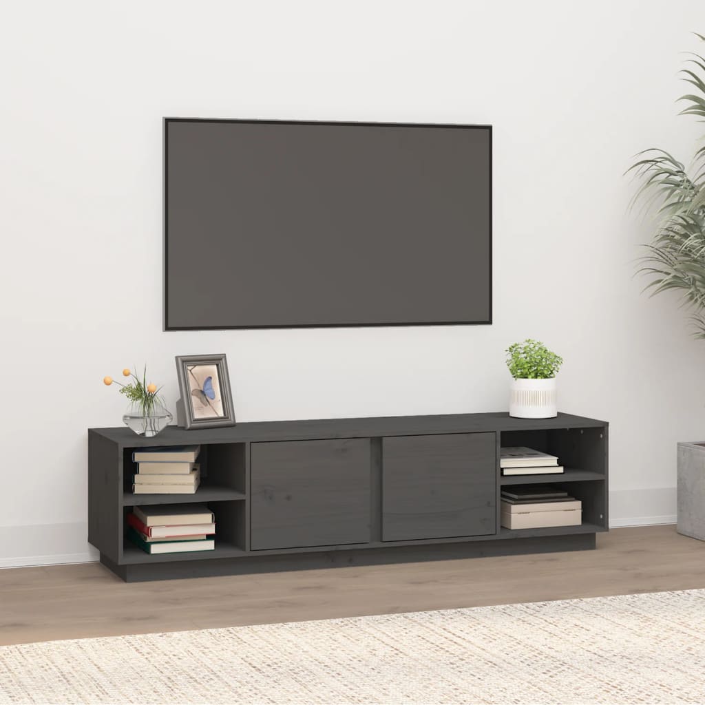 Tv-Meubel 56X40X40 Cm Massief Grenenhout Grijs