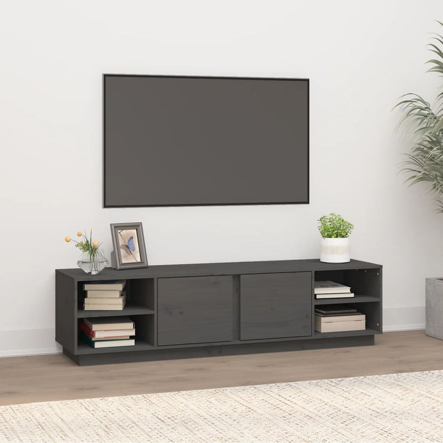 Tv-Meubel 56X40X40 Cm Massief Grenenhout Grijs