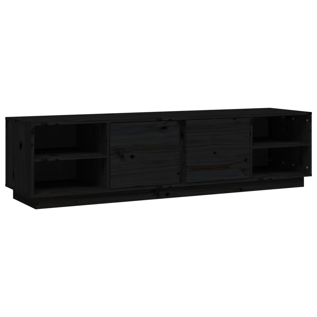 Tv-Meubel 56X40X40 Cm Massief Grenenhout Zwart