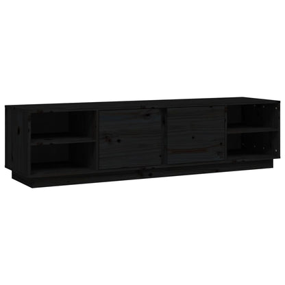 Tv-Meubel 56X40X40 Cm Massief Grenenhout Zwart