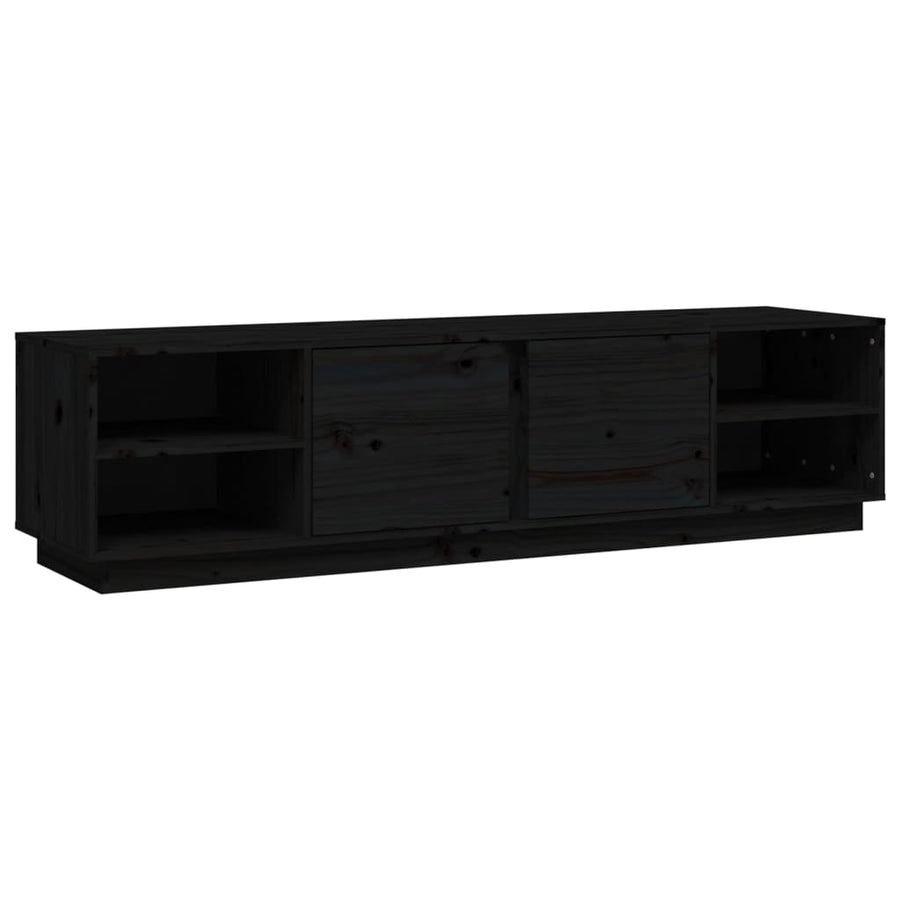 Tv-Meubel 56X40X40 Cm Massief Grenenhout Zwart