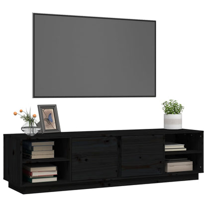 Tv-Meubel 56X40X40 Cm Massief Grenenhout Zwart