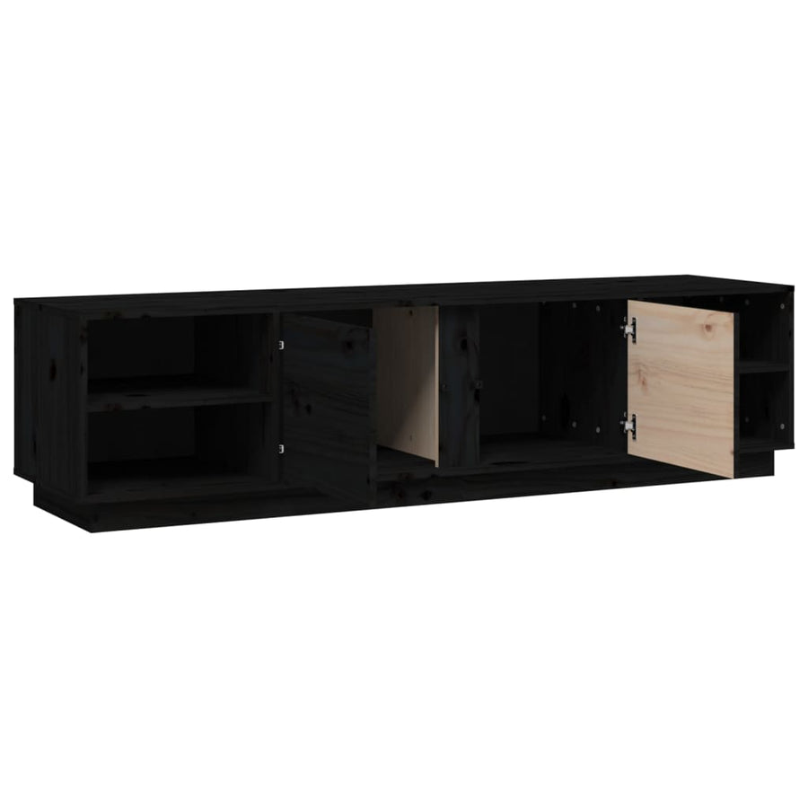 Tv-Meubel 56X40X40 Cm Massief Grenenhout Zwart