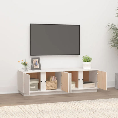 Tv-Meubel 40X40X40 Cm Massief Grenenhout Wit
