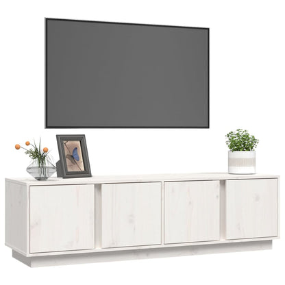 Tv-Meubel 40X40X40 Cm Massief Grenenhout Wit