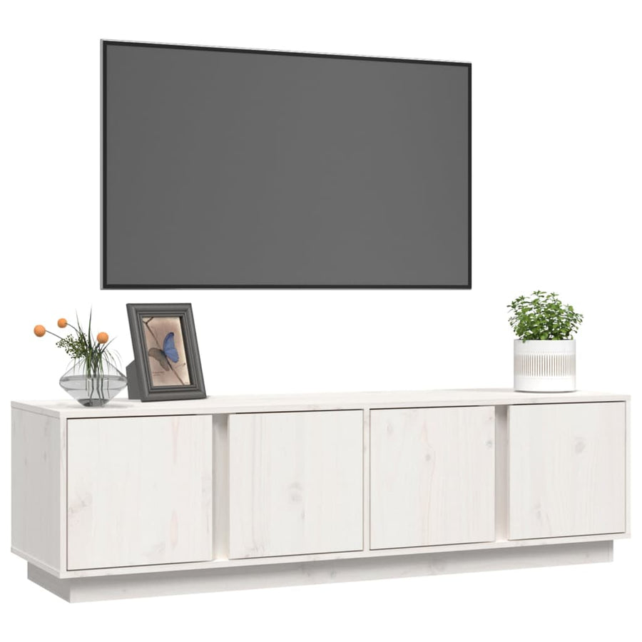 Tv-Meubel 40X40X40 Cm Massief Grenenhout Wit
