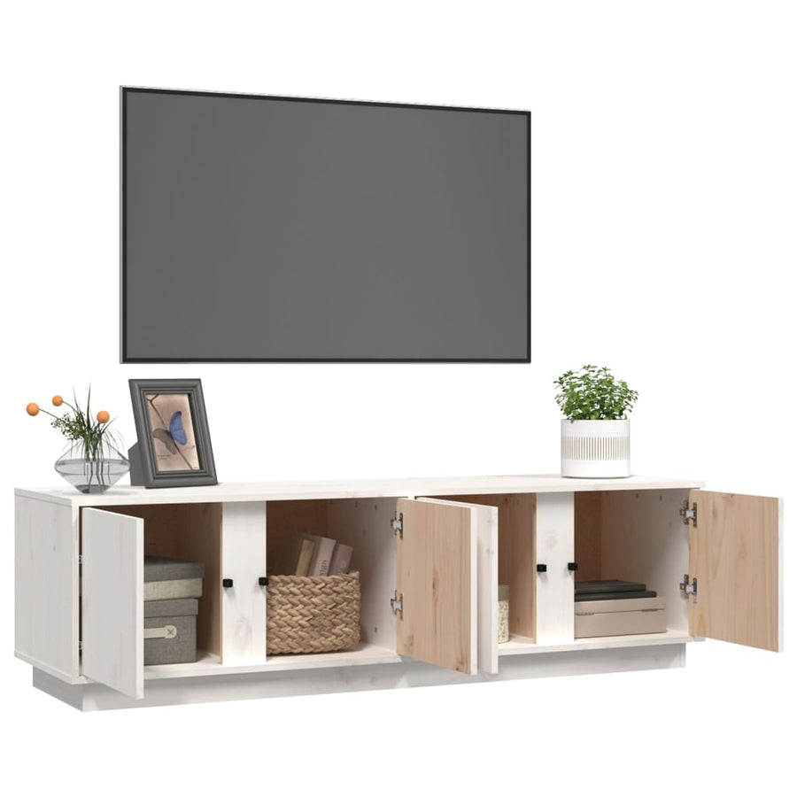 Tv-Meubel 40X40X40 Cm Massief Grenenhout Wit