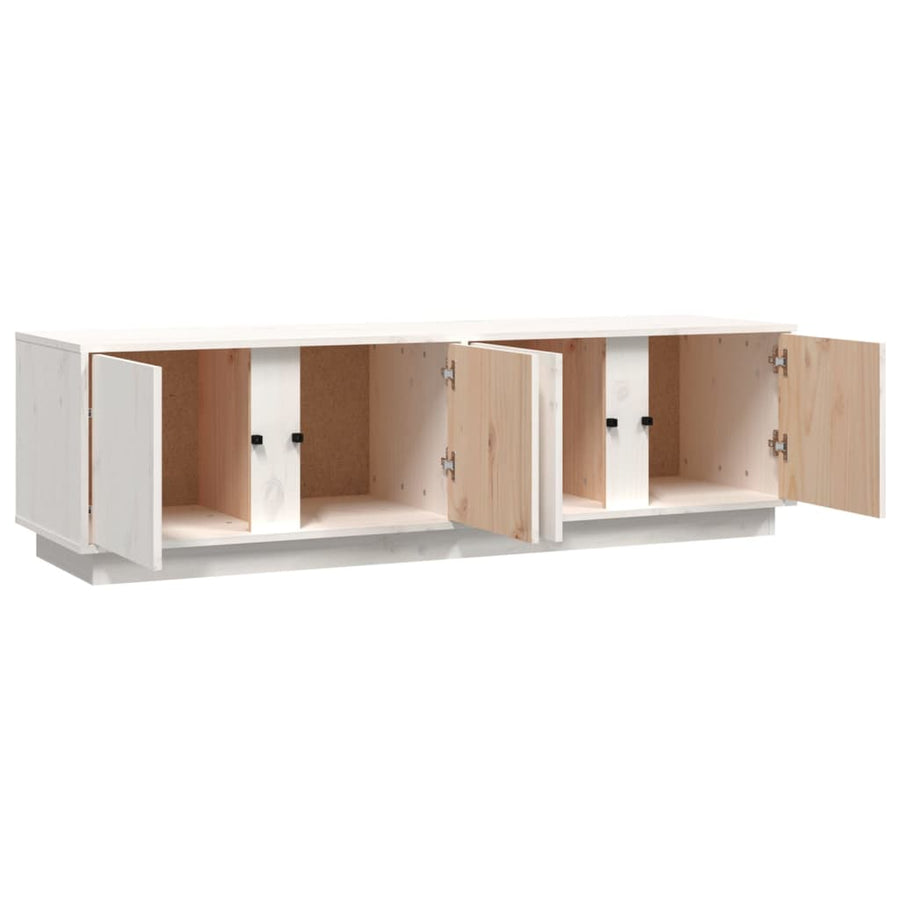 Tv-Meubel 40X40X40 Cm Massief Grenenhout Wit