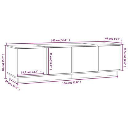 Tv-Meubel 40X40X40 Cm Massief Grenenhout Wit