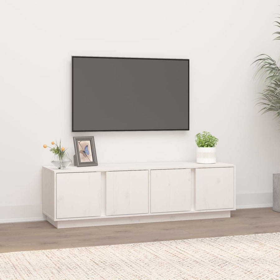 Tv-Meubel 40X40X40 Cm Massief Grenenhout Wit