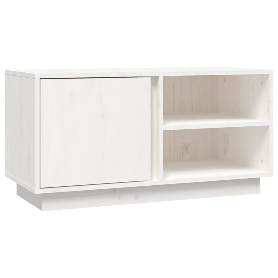 Tv-Meubel 80X35X40,5 Cm Massief Grenenhout Wit