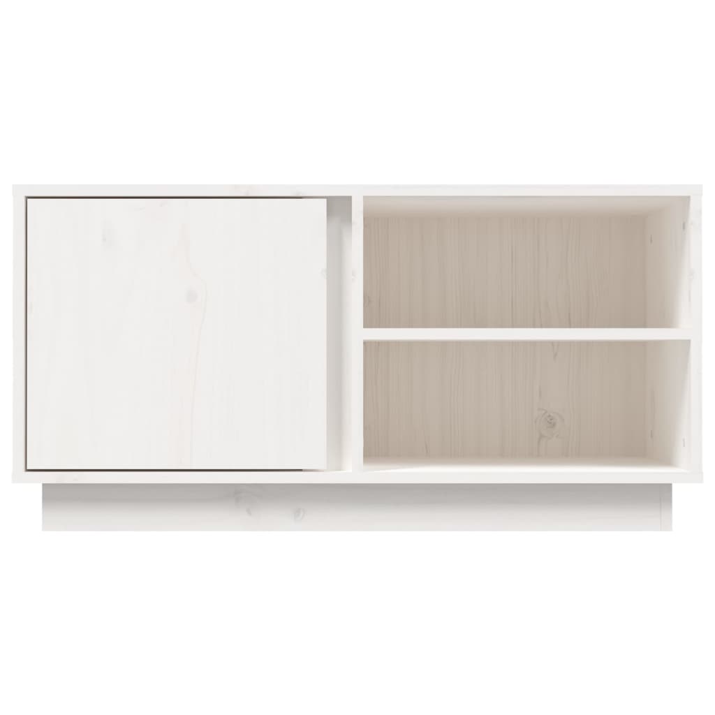 Tv-Meubel 80X35X40,5 Cm Massief Grenenhout Wit