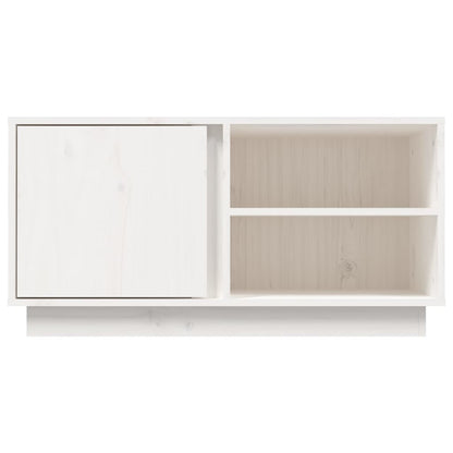 Tv-Meubel 80X35X40,5 Cm Massief Grenenhout Wit