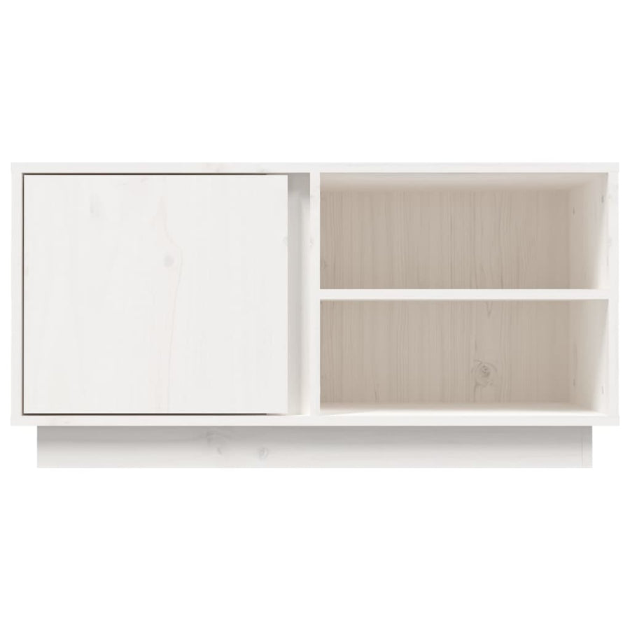 Tv-Meubel 80X35X40,5 Cm Massief Grenenhout Wit
