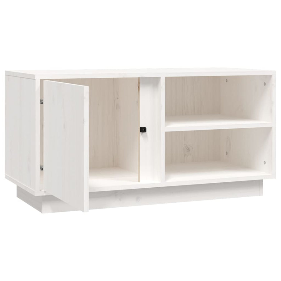 Tv-Meubel 80X35X40,5 Cm Massief Grenenhout Wit