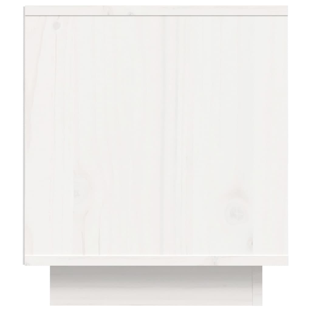 Tv-Meubel 80X35X40,5 Cm Massief Grenenhout Wit