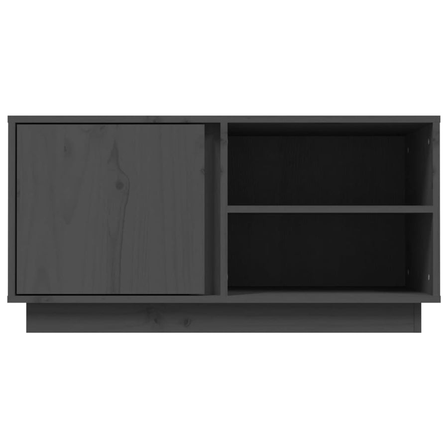 Tv-Meubel 80X35X40,5 Cm Massief Grenenhout Grijs