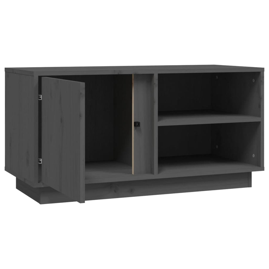 Tv-Meubel 80X35X40,5 Cm Massief Grenenhout Grijs