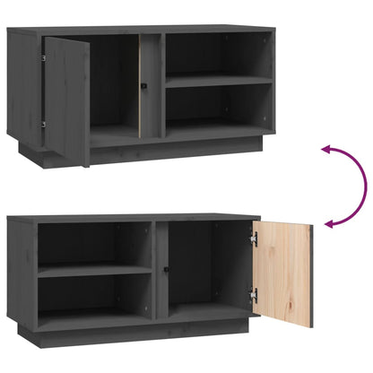 Tv-Meubel 80X35X40,5 Cm Massief Grenenhout Grijs