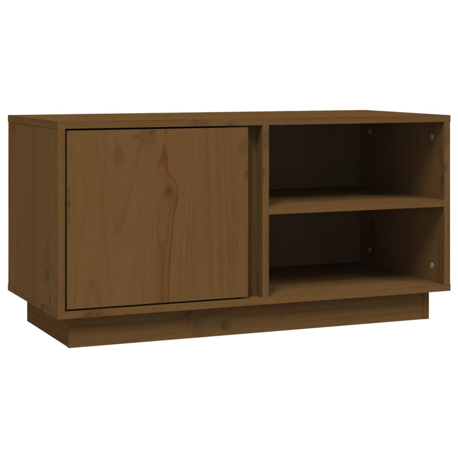 Tv-Meubel 80X35X40,5 Cm Massief Grenenhout Honingbruin