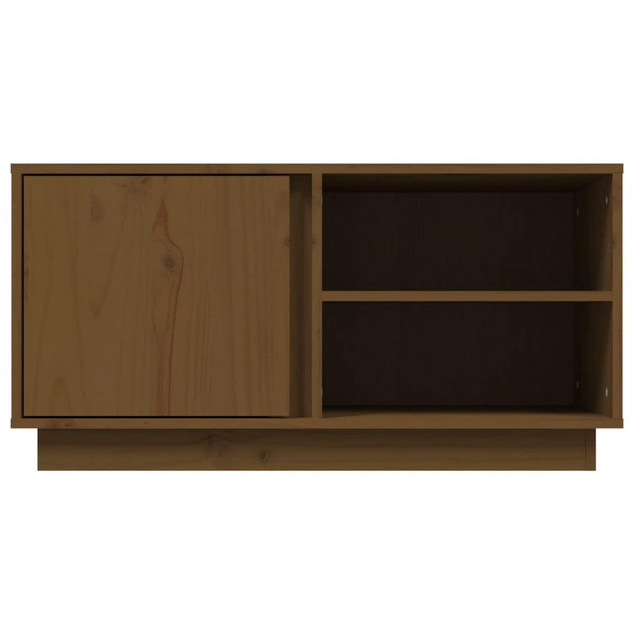 Tv-Meubel 80X35X40,5 Cm Massief Grenenhout Honingbruin