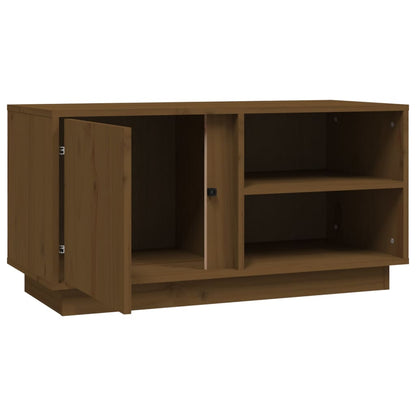 Tv-Meubel 80X35X40,5 Cm Massief Grenenhout Honingbruin