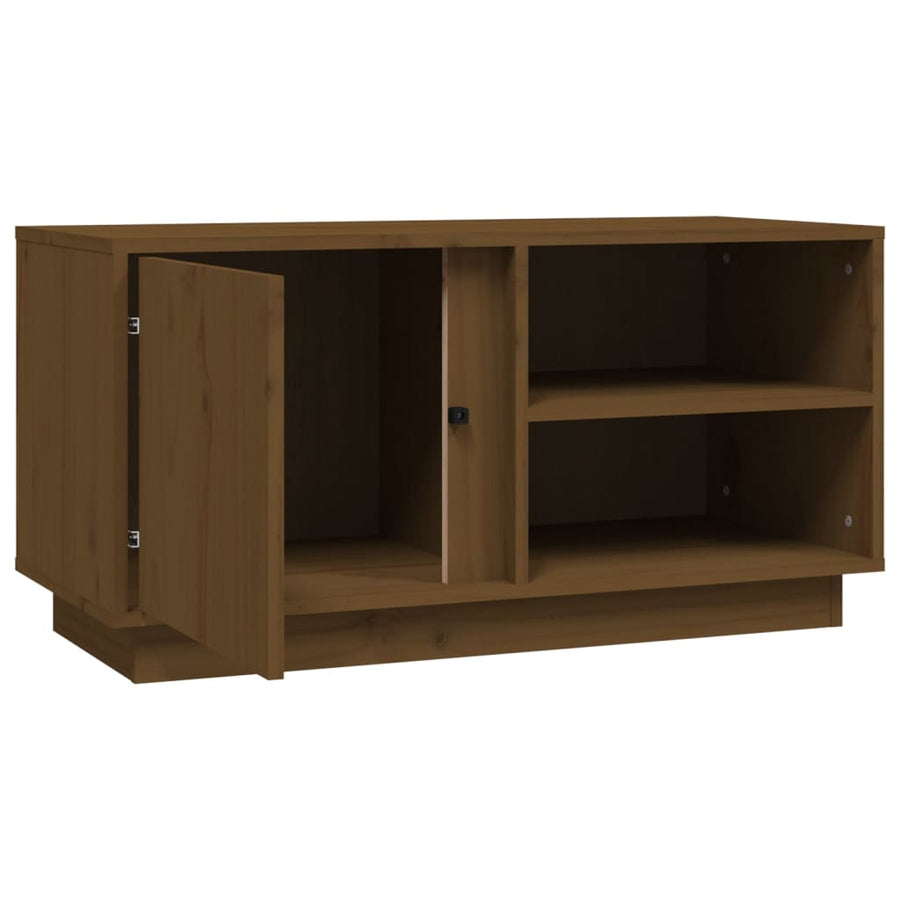 Tv-Meubel 80X35X40,5 Cm Massief Grenenhout Honingbruin