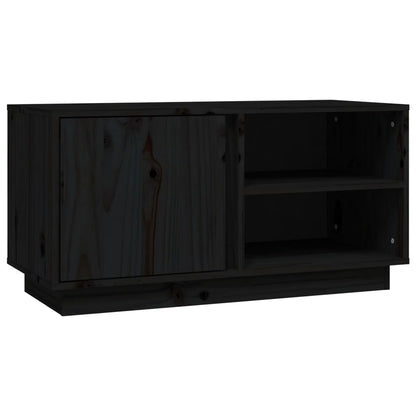 Tv-Meubel 80X35X40,5 Cm Massief Grenenhout Zwart