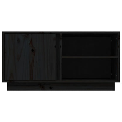 Tv-Meubel 80X35X40,5 Cm Massief Grenenhout Zwart