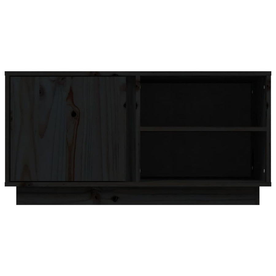 Tv-Meubel 80X35X40,5 Cm Massief Grenenhout Zwart