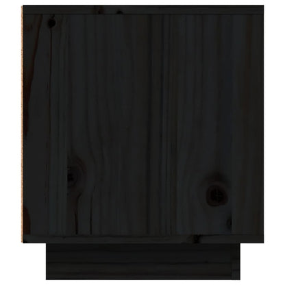 Tv-Meubel 80X35X40,5 Cm Massief Grenenhout Zwart