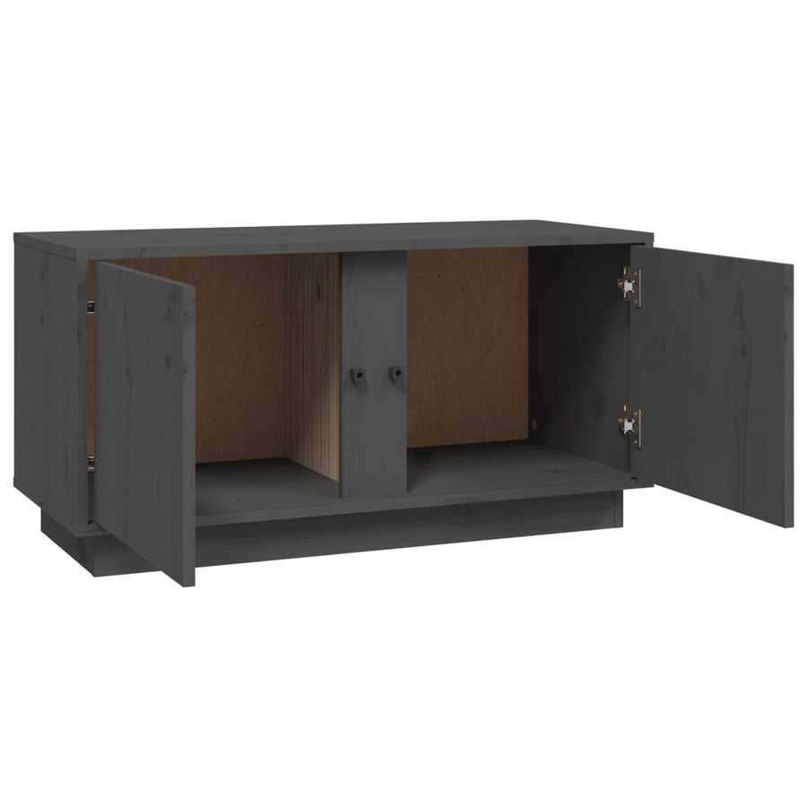 Tv-Meubel 80X35X40,5 Cm Massief Grenenhout Grijs