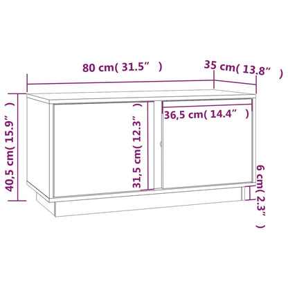 Tv-Meubel 80X35X40,5 Cm Massief Grenenhout Grijs