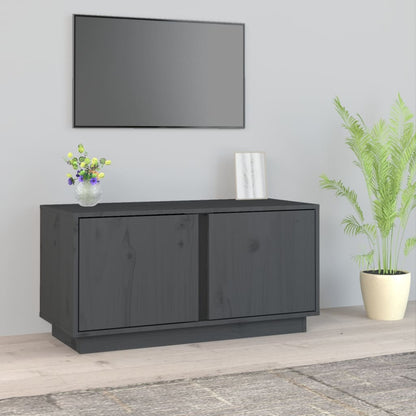 Tv-Meubel 80X35X40,5 Cm Massief Grenenhout Grijs