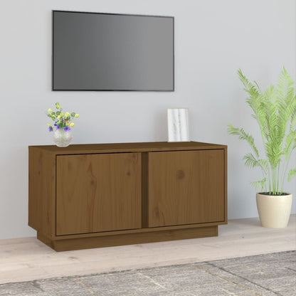 Tv-Meubel 80X35X40,5 Cm Massief Grenenhout Honingbruin