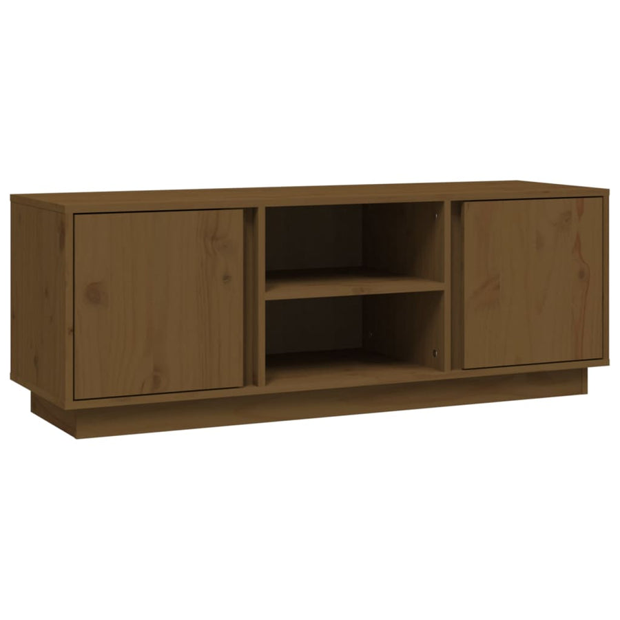 Tv-Meubel 0X35X40,5 Cm Massief Grenenhout Honingbruin