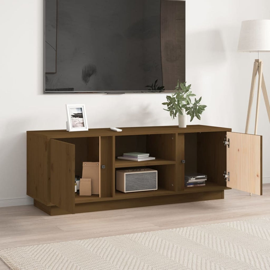 Tv-Meubel 0X35X40,5 Cm Massief Grenenhout Honingbruin