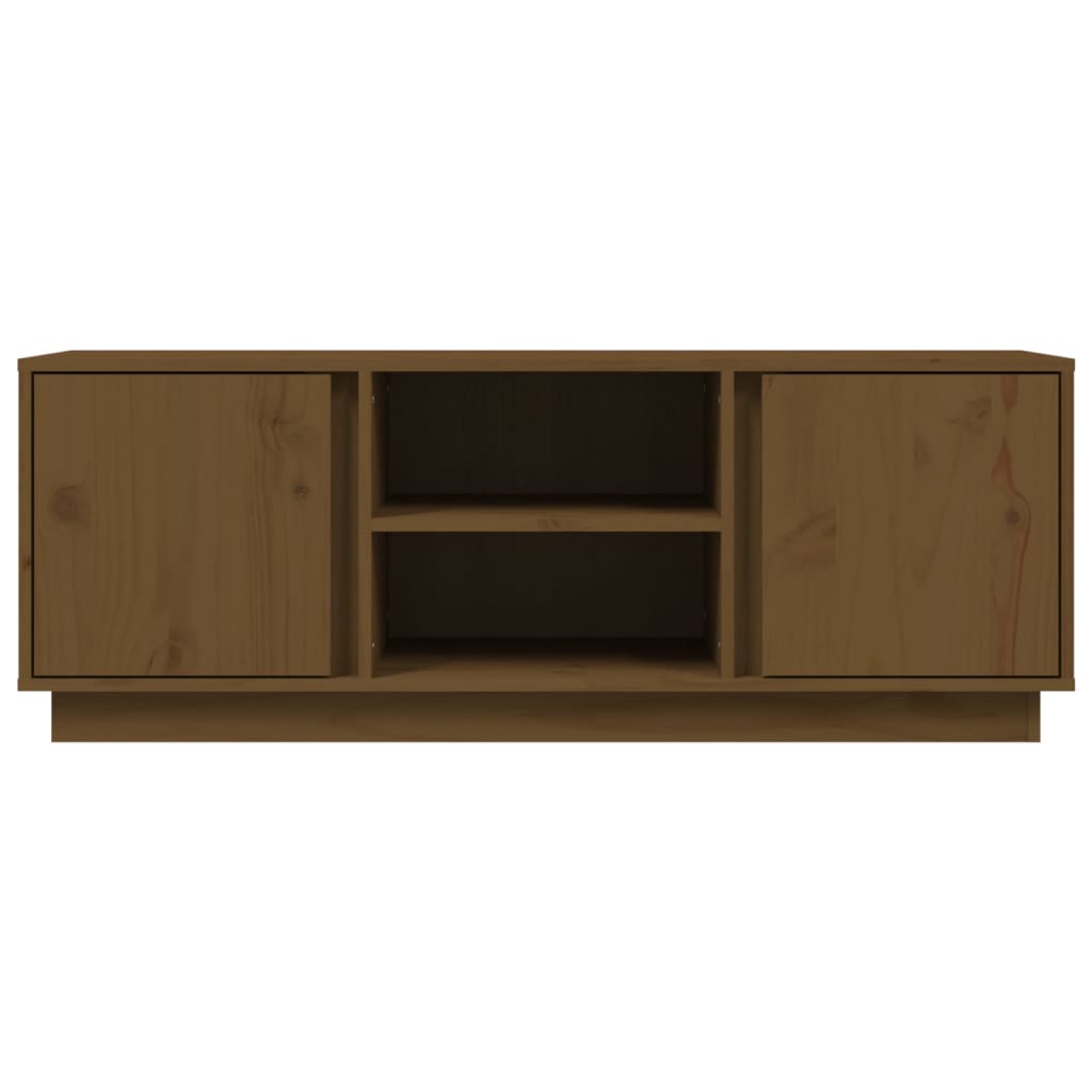 Tv-Meubel 0X35X40,5 Cm Massief Grenenhout Honingbruin