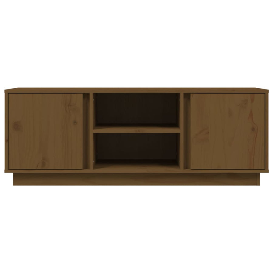 Tv-Meubel 0X35X40,5 Cm Massief Grenenhout Honingbruin